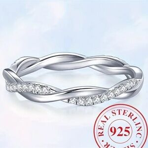 Gemstone Infinity Band Ring SS925
